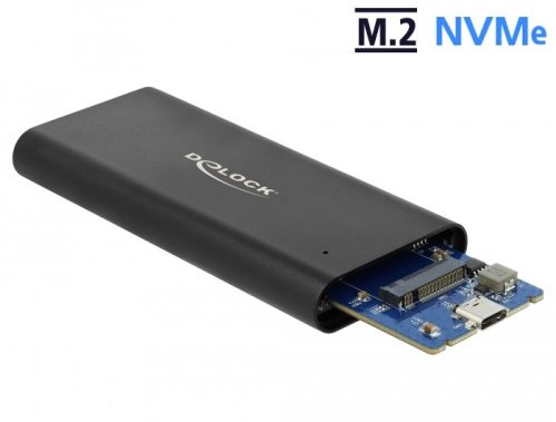 Delock M.2 NVMe PCIe SSD-hez kapcsolódó külso memória ház SuperSpeed USB 10 Gbps (USB 3.1 Gen 2) USB (42614)