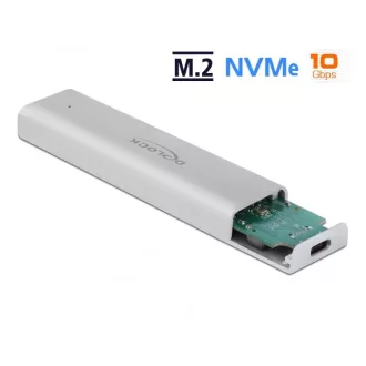   Delock M.2 NVMe PCIe SSD-hez kapcsolódó külso memória ház SuperSpeed USB 10 Gbps USB Type-C anya (42634)
