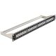 Delock 19" méretű, 48 portos Keystone 1U patchpanel tehermentesítővel (43280)