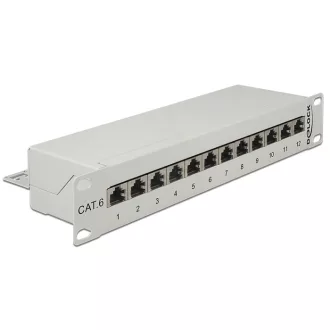 Delock 10  Patch Panel 12 portos Cat.6 szürke (43299)