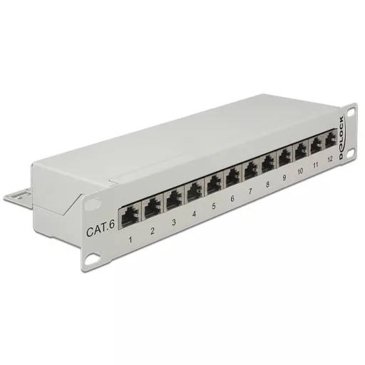 Delock 10  Patch Panel 12 portos Cat.6 szürke (43299)