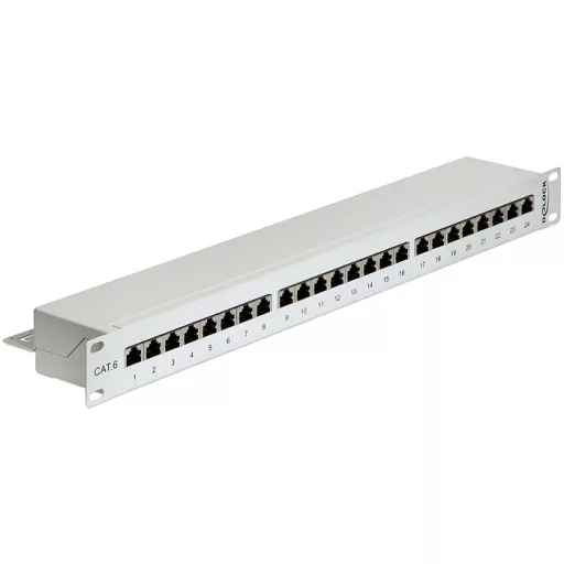 Delock 19  Patch Panel 24 portos Cat.6 szürke (43300)