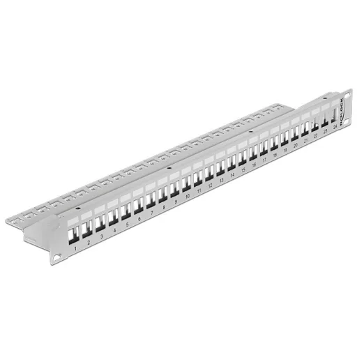 Delock 19" Keystone patch panel 24 portos szürke (43302)