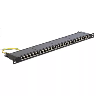   Delock 19" Patch Panel 24 Port Cat.6 0,5 U fekete (43316)