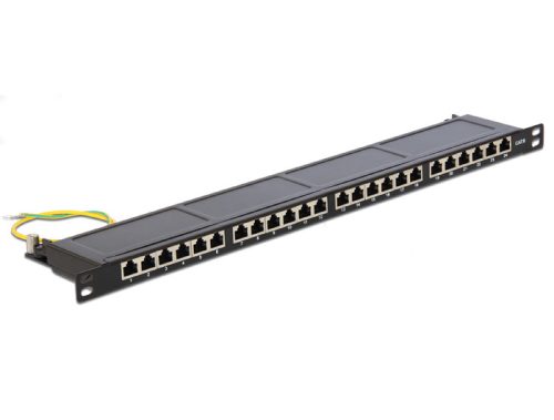 Delock 19" Patch Panel 24 Port Cat.6 0,5 U fekete (43316)