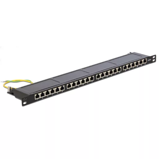 Delock 19" Patch Panel 24 Port Cat.6 0,5 U fekete (43316)