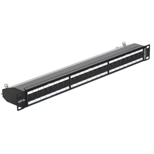 Delock 19" Patch Panel 24 Port Cat.6A fekete (43320)