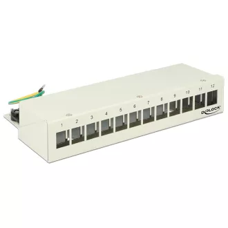   Delock Keystone asztali patch panel 12 portos szürke (43335)
