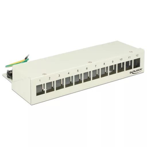 Delock Keystone asztali patch panel 12 portos szürke (43335)