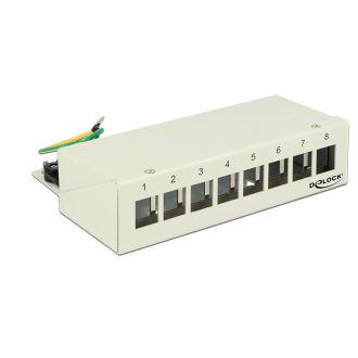 Delock Keystone asztali patch panel 8 portos szürke (43336)