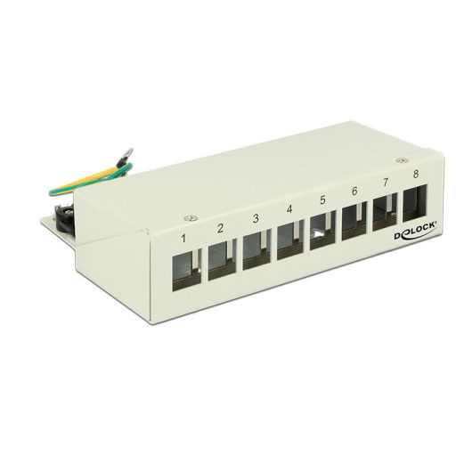 Delock Keystone asztali patch panel 8 portos szürke (43336)