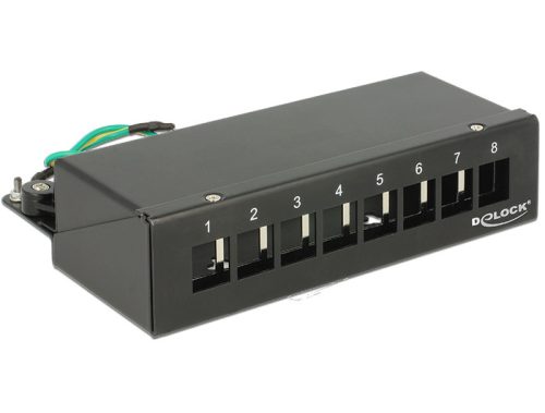 Delock Keystone asztali patch panel 8 portos fekete (43338)