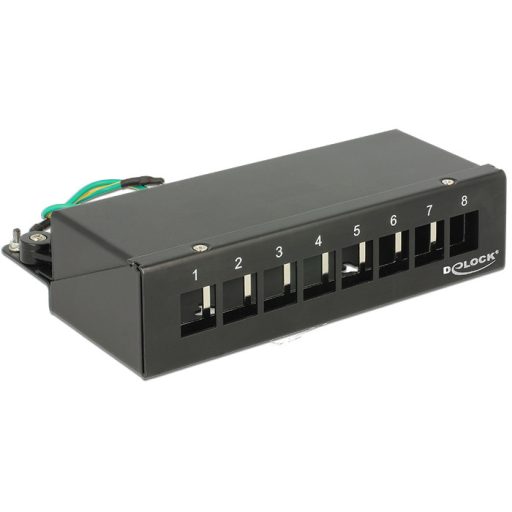 Delock Keystone asztali patch panel 8 portos fekete (43338)
