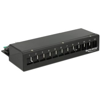 Delock Keystone asztali patch panel 12 portos fekete (43339)
