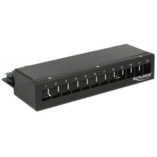 Delock Keystone asztali patch panel 12 portos fekete (43339)