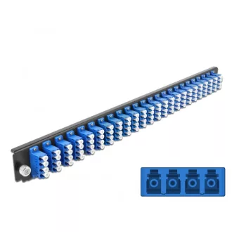   Delock 19  kötő doboz első panele 24 porttal LC Quad kék (43369)