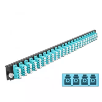   Delock 19  kötő doboz első panele 24 porttal LC Quad vízkék (43372)