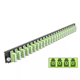   Delock 19  kötő doboz első panele 24 porttal LC Quad citromzöld (43374)