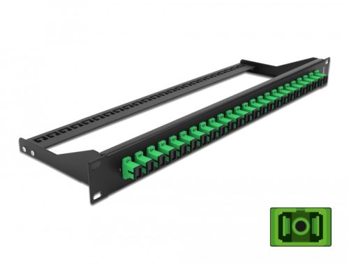 Delock 19  száloptikás csatlakozó panel 24 portos SC Simplex zöld (43381)