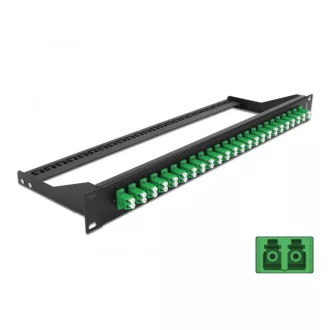   Delock 19  száloptikás csatlakozó panel 24 portos LC Duplex zöld (43387)