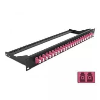   Delock 19  száloptikás csatlakozó panel 24 portos LC Duplex ibolya (43390)