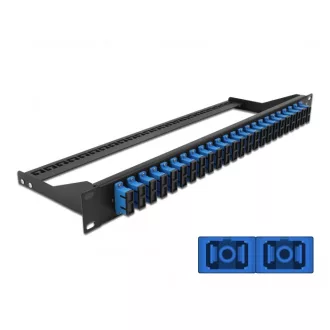   Delock 19  száloptikás csatlakozó panel 24 portos SC Duplex kék (43392)