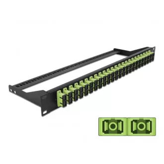   Delock 19  száloptikás csatlakozó panel 24 portos SC Duplex citromzöld (43397)