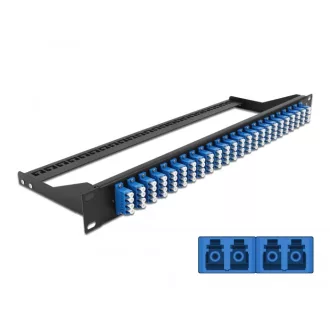   Delock 19  száloptikás csatlakozó panel 24 portos LC Quad kék (43398)