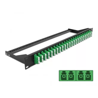   Delock 19  száloptikás csatlakozó panel 24 portos LC Quad zöld (43399)
