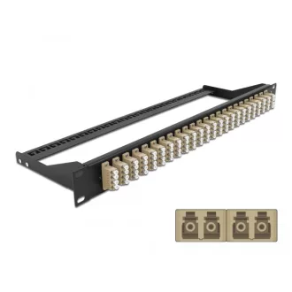   Delock 19  száloptikás csatlakozó panel 24 portos LC Quad bézs (43400)