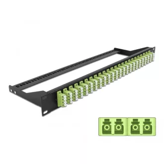   Delock 19  száloptikás csatlakozó panel 24 portos LC Quad citromzöld (43404)