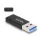 Delock USB 3.2 Gen 2 adapter A-típusú USB apa - USB Type-C  anya fekete (60001)