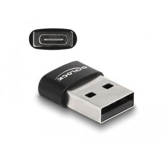   Delock USB 2.0 adapter A-típusú USB apa - USB Type-C  anya fekete (60002)