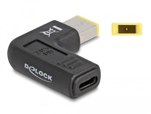 Delock Laptop töltőkábel adapter USB Type-C  anya - Lenovo 11,0 x 4,5 mm apa 90  fokban hajlított (60003)