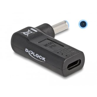   Delock Laptop töltőkábel adapter USB Type-C  anya - HP 4,5 x 3,0 mm apa 90  fokban hajlított (60004)