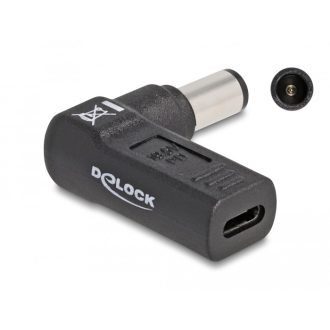   Delock Laptop töltőkábel adapter USB Type-C  anya - HP 7,4 x 5,0 mm apa 90  fokban hajlított (60005)