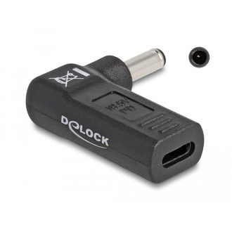   Delock Laptop töltőkábel adapter USB Type-C  anya - Dell 4,5 x 3,0 mm apa 90  fokban hajlított (60007)