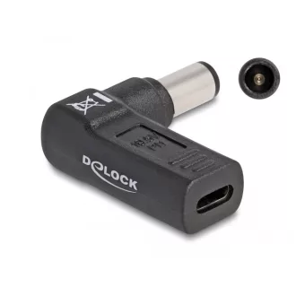   Delock Laptop töltőkábel adapter USB Type-C  anya - Dell 7,4 x 5,0 mm apa 90  fokban hajlított (60008)