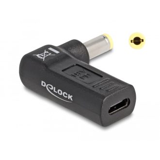   Delock Laptop töltőkábel adapter USB Type-C  anya - 5,5 x 2,5 mm apa 90  fokban hajlított (60011)