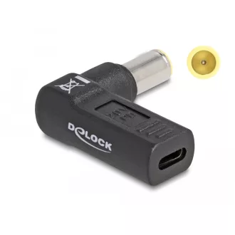   Delock Laptop töltőkábel adapter USB Type-C  anya - IBM 7,9 x 5,5 mm apa 90  fokban hajlított (60012)