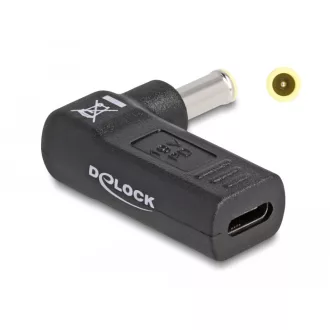   Delock Laptop töltőkábel adapter USB Type-C  anya - Samsung 5,5 x 3,0 mm apa 90  fokban hajlított (60013)