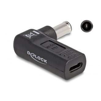   Delock Laptop töltőkábel adapter USB Type-C  anya - Sony 6,0 x 4,3 mm apa 90  fokban hajlított (60014)