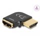 Delock HDMI adapter apa - anya 90 fok balra hajlítva 8K 60 Hz fém