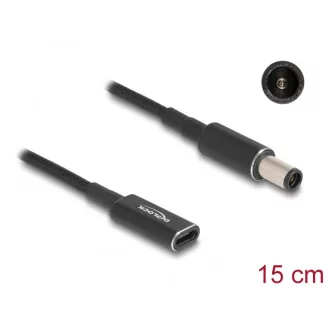   Delock Laptop töltőkábel adapterkábel USB Type-C anya - HP 7,4 x 5,0 mm apa 15 cm (60032)