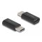 Delock Adapter SuperSpeed USB 10 Gb/s (USB 3.2 Gen 2) USB Type-C dugasz-alj portkímélővel fekete (60034)