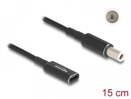 Delock Laptop töltőkábel adapterkábel USB Type-C anya - Dell 7,4 x 5,0 mm apa 15 cm (60037)