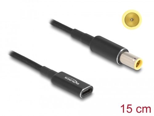 Delock Laptop töltőkábel adapterkábel USB Type-C anya - IBM 7,9 x 5,5 mm apa 15 cm