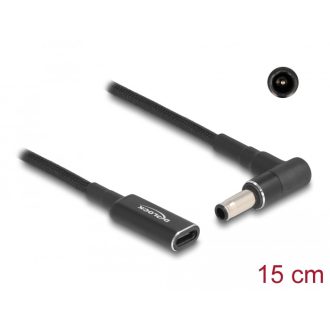   Delock Laptop töltőkábel adapterkábel USB Type-C anya - Samsung 5,5 x 3,0 mm apa 90 fokban hajlított 15 cm (60042)
