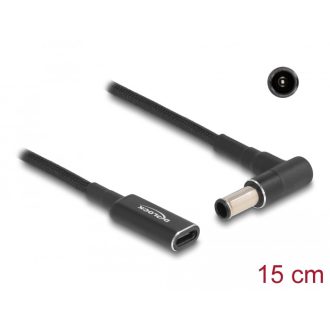   Delock Laptop töltőkábel adapterkábel USB Type-C anya - Sony 6,0 x 4,3 mm apa 90 fokban hajlított 15 cm (60043)