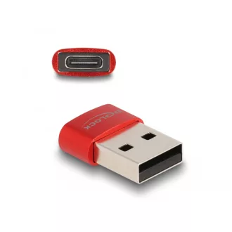   Delock USB 2.0 adapter A-típusú USB apa - USB Type-C  anya piros (60050)